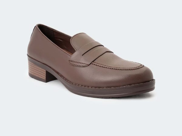 Caliber Shoes, Made in Nepal, Nepali Brand Shoes, Formal Loafer Shoes, Women Formal Shoes, Block heel loafers, Women Loafers