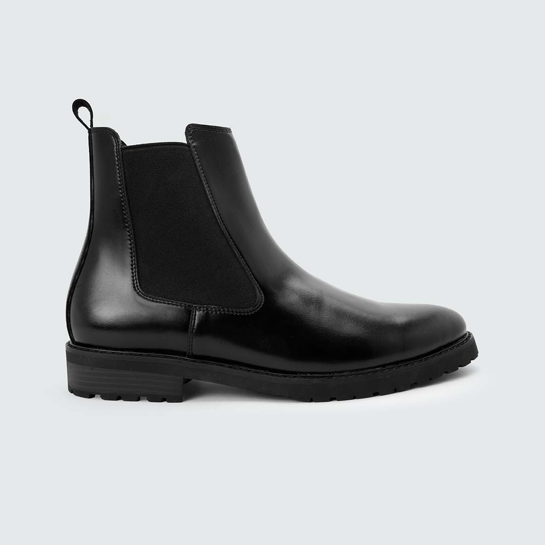 A484SN Archer Black 1 Caliber Shoes, Made in Nepal, Nepali Brand Shoes, High Top Chelsea Boot, Boots, Formal Shoes